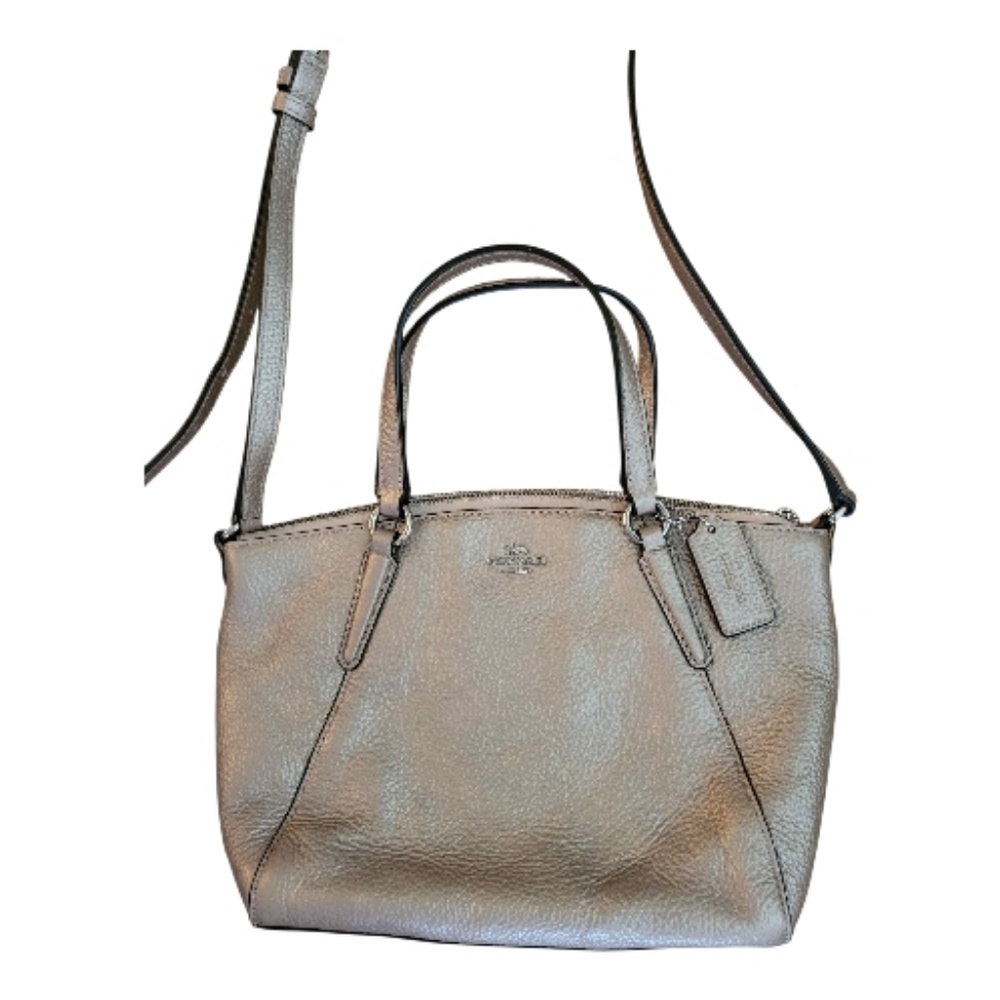 Coach Mini Kelsey In Metalic Gold Pebbled Leather